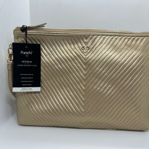PurseN Elegant Gold Cosmetic Bag